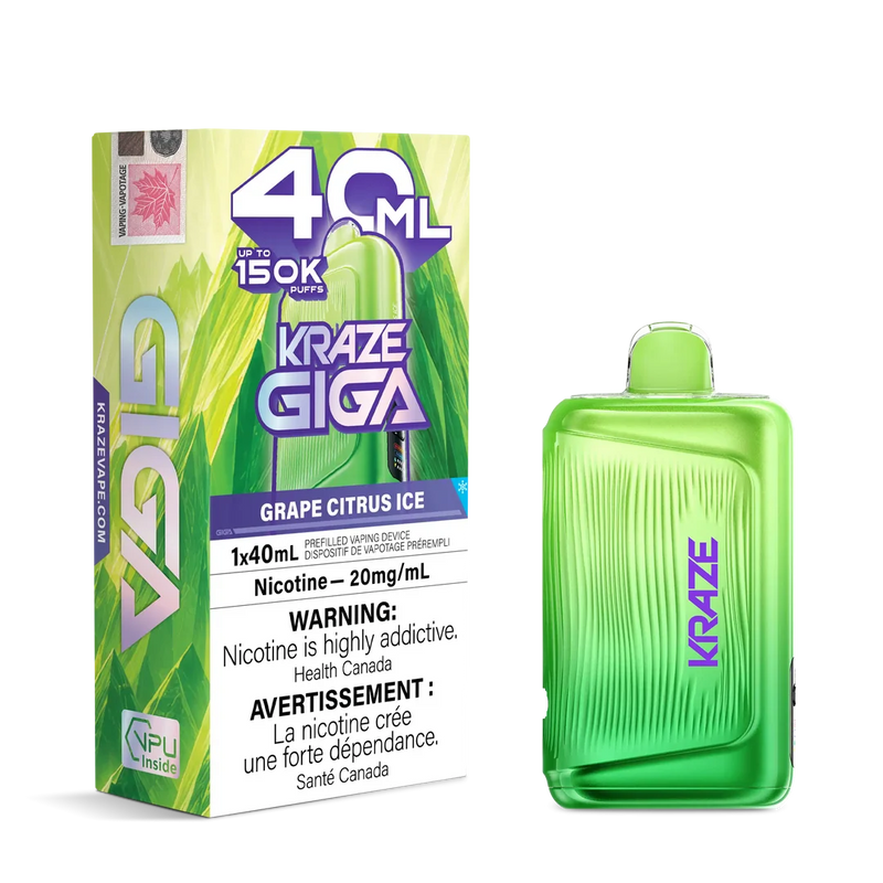 Kraze Giga Disposable - Grape Citrus Ice 20mg