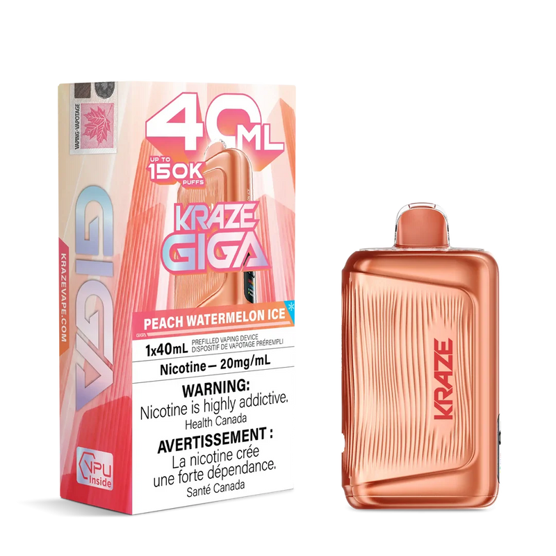 Kraze Giga Disposable - Peach Watermelon Ice 20mg