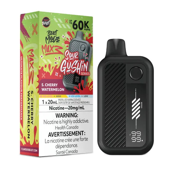 Flavour Beast Beast Mode Max 3 Disposable - Sour Gushin’ S. Cherry Watermelon 20mg