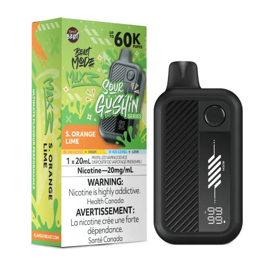Flavour Beast Beast Mode Max 3 Disposable - Sour Gushin’ S. Orange Lime 20mg