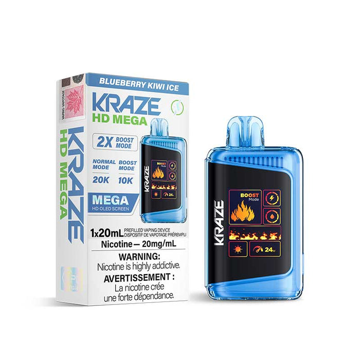 Kraze HD Mega Disposable Blueberry Kiwi Ice 20mg