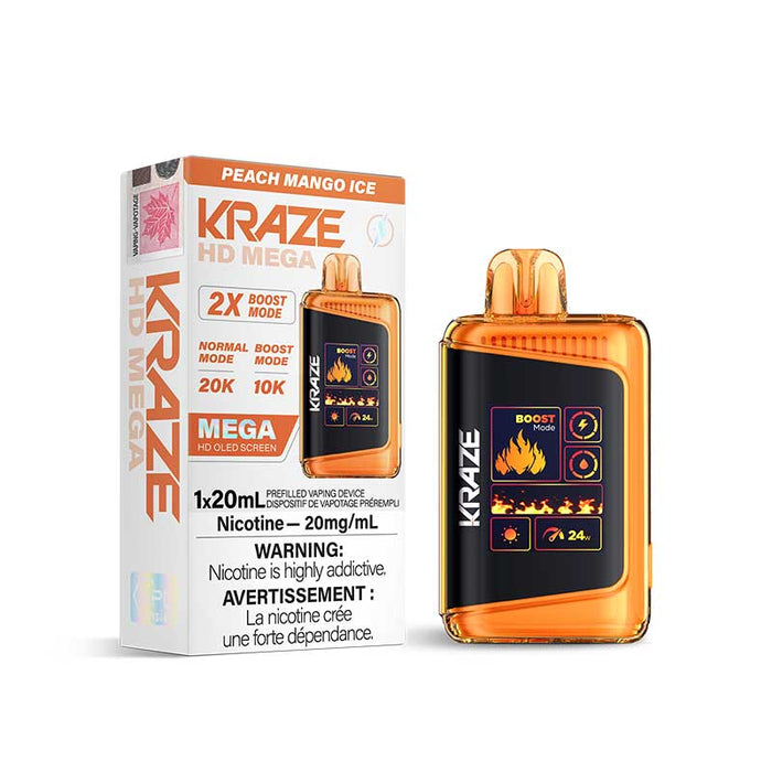 Kraze HD Mega Disposable Peach Mango Ice 20mg