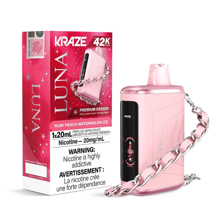 Kraze Luna Disposable - Ruby Peach Watermelon Ice 20mg