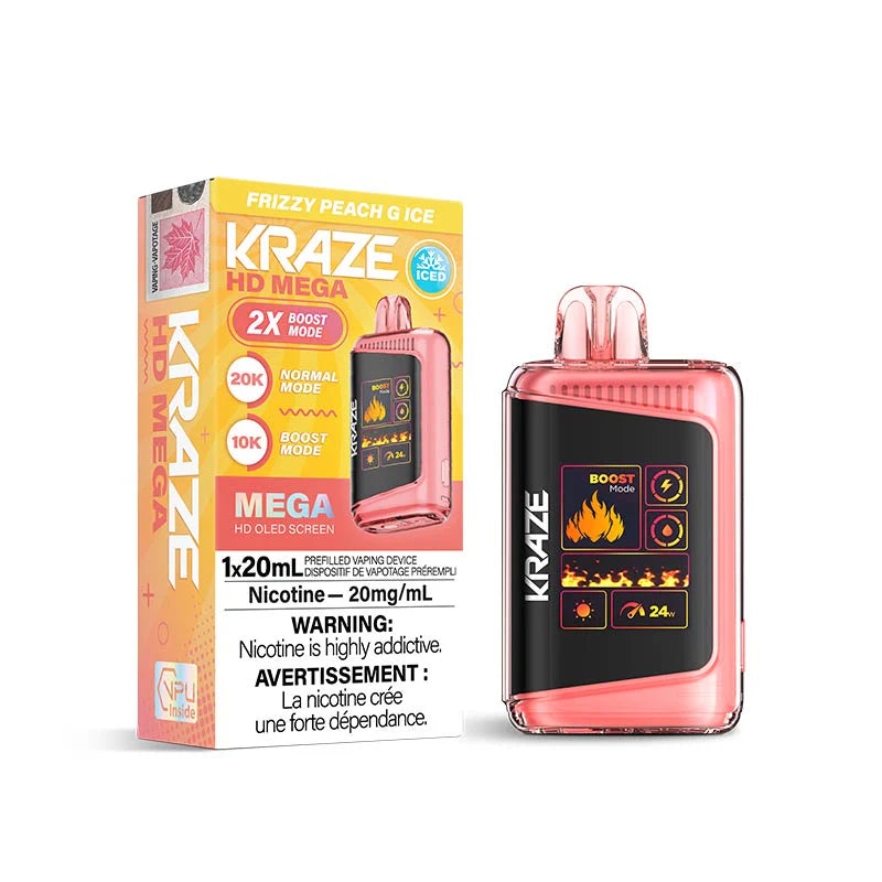 Kraze HD Mega Disposable - Sparkle Peach G Ice 20mg