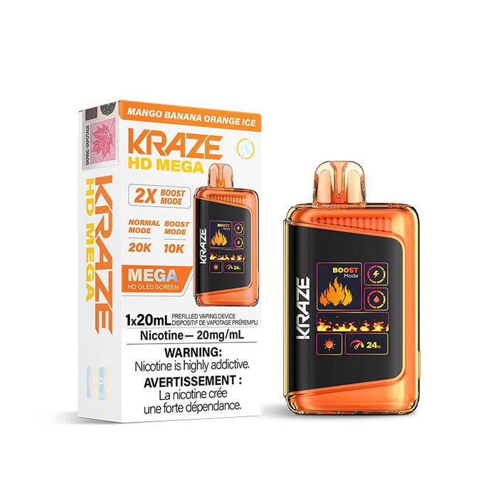 Kraze HD Mega Disposable - Mango Banana Orange Ice 20mg