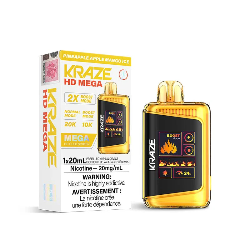 Kraze HD Mega Disposable - Pineapple Apple Mango Ice 20mg