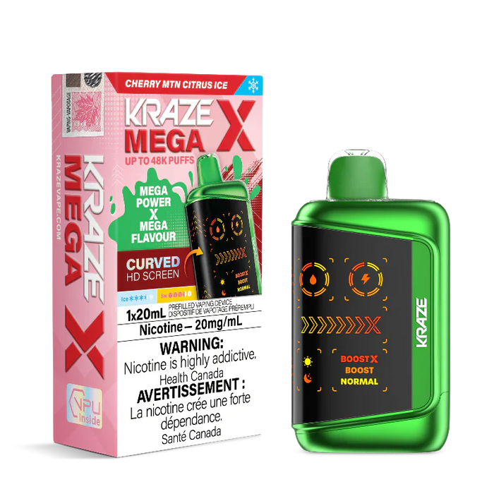 Kraze Mega X Disposable - Cherry MTN Citrus Ice 20mg