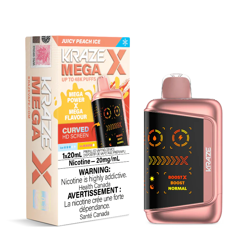 Kraze Mega X Disposable - Juicy Peach Ice 20mg