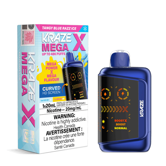 Kraze Mega X Disposable - Tangy Blue Razz Ice 20mg