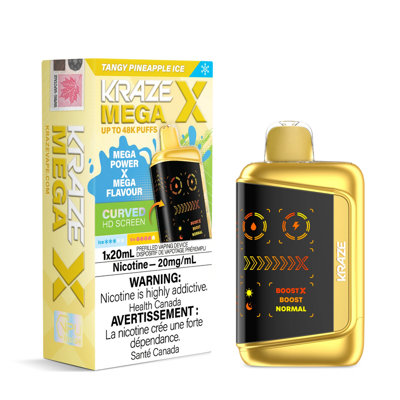 Kraze Mega X Disposable - Tangy Pineapple Ice 20mg
