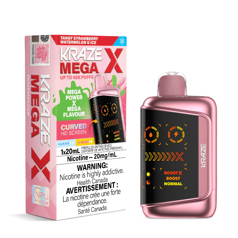 Kraze Mega X Disposable - Tangy Strawberry Watermelon G Ice 20mg