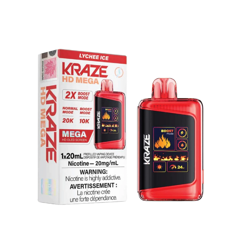 Kraze HD Mega Disposable Lychee Ice 20mg