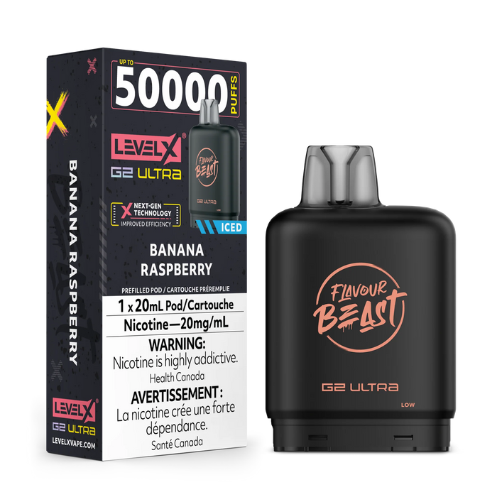 Level X Flavour Beast G2 Ultra - Banana Raspberry Iced 20mg