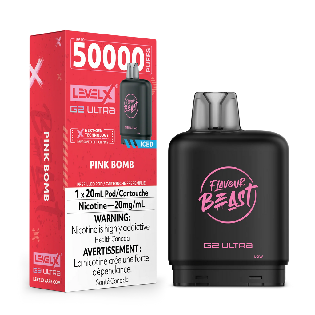 ヘッド　BOOMPRO G2 Level X Flavour Beast G2 Ultra - Pink Bomb Iced 20mg — Fat Panda