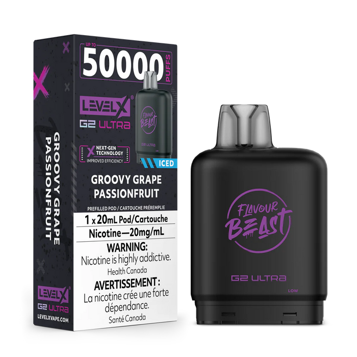 Level X Flavour Beast G2 Ultra - Groovy Grape Passionfruit Iced 20mg