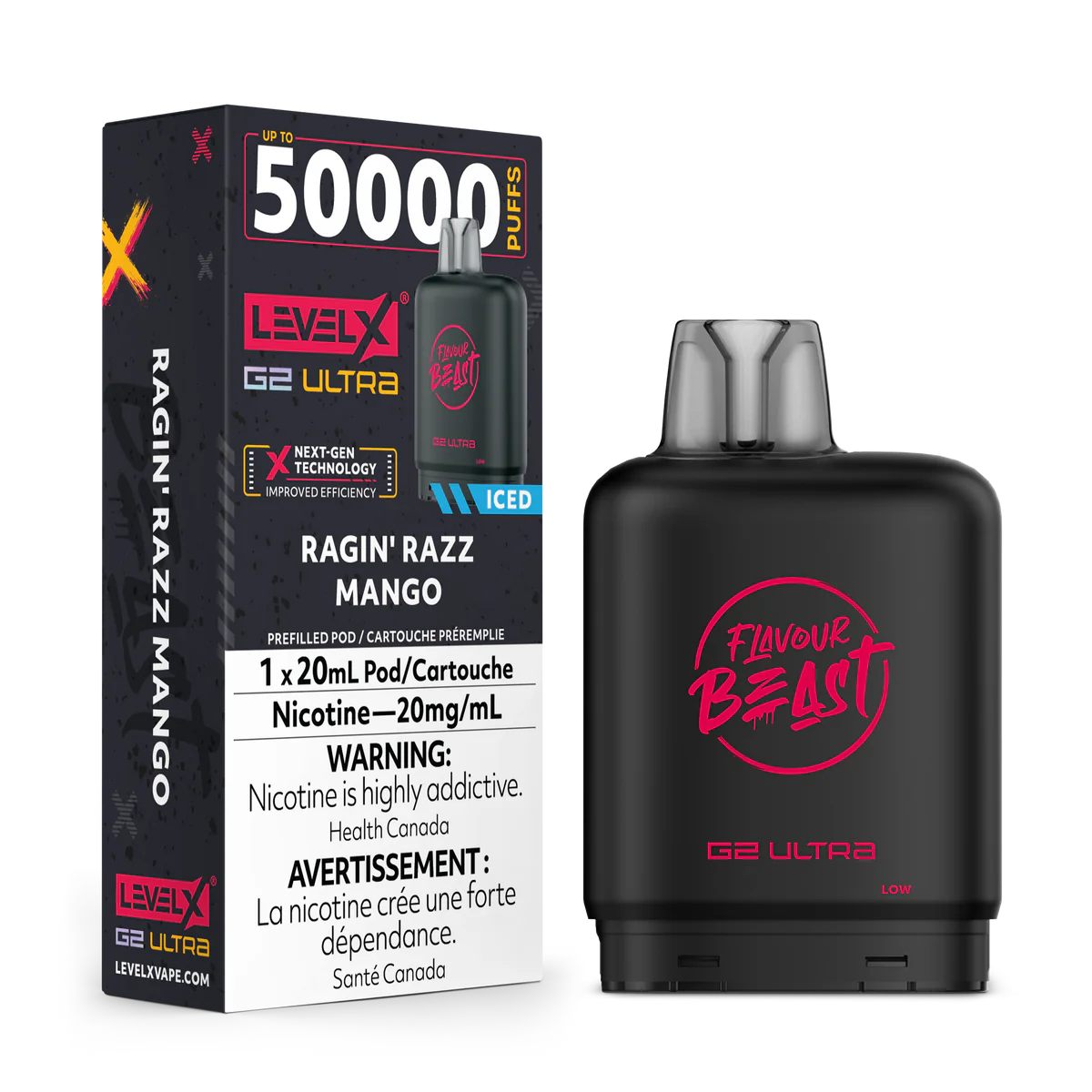 Level X Flavour Beast G2 Ultra - Ragin' Razz Mango Iced 20mg — Fat ...