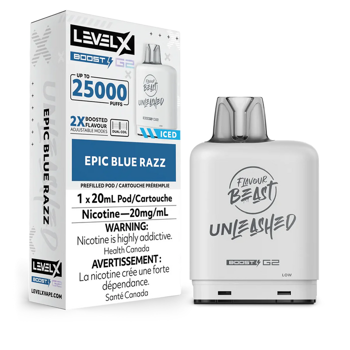 Level X Flavour Beast Unleashed Boost G2 - Epic Blue Razz 20mg