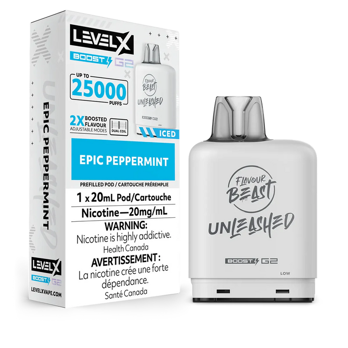 Level X Flavour Beast Unleashed Boost G2 - Epic Peppermint 20mg