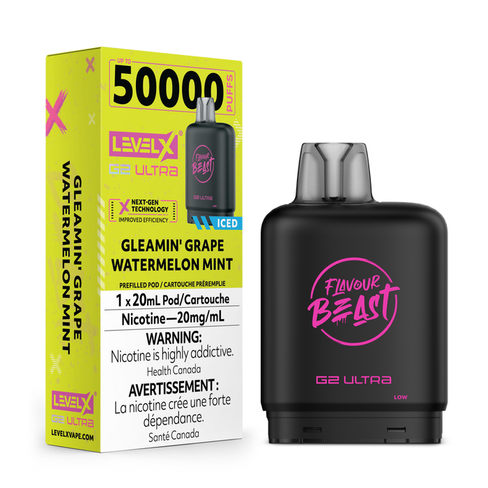Level X Flavour Beast G2 Ultra - Gleamin' Grape Watermelon Mint 20mg