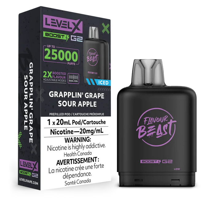 Level X Flavour Beast Boost G2 - Grapplin' Grape Sour Apple 20mg