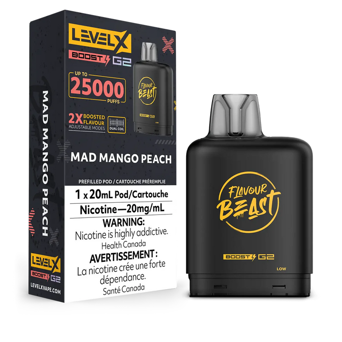 Level X Flavour Beast Boost G2 - Mad Mango Peach 20mg