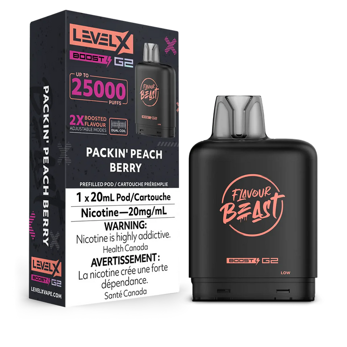 Level X Flavour Beast Boost G2 - Packin' Peach Berries 20mg