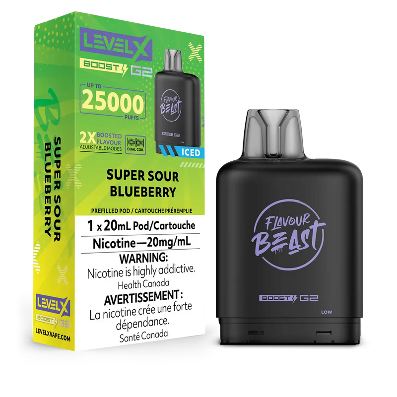 Level X Flavour Beast Boost G2 - Super Sour Blueberry Iced  20mg