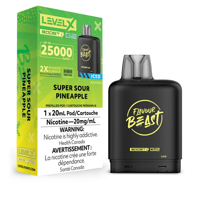 Level X Flavour Beast Boost G2 - Super Sour Pineapple Iced  20mg
