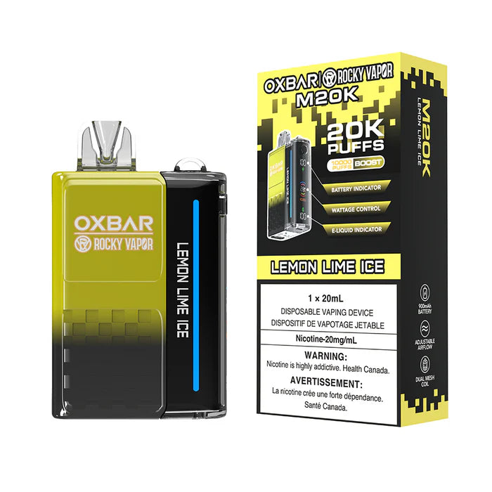 Rocky Vapor OXBAR M20K Disposable - Lemon Lime Ice 20mg