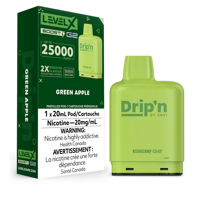 Level X Drip'n Boost G2 - Green Apple 20mg