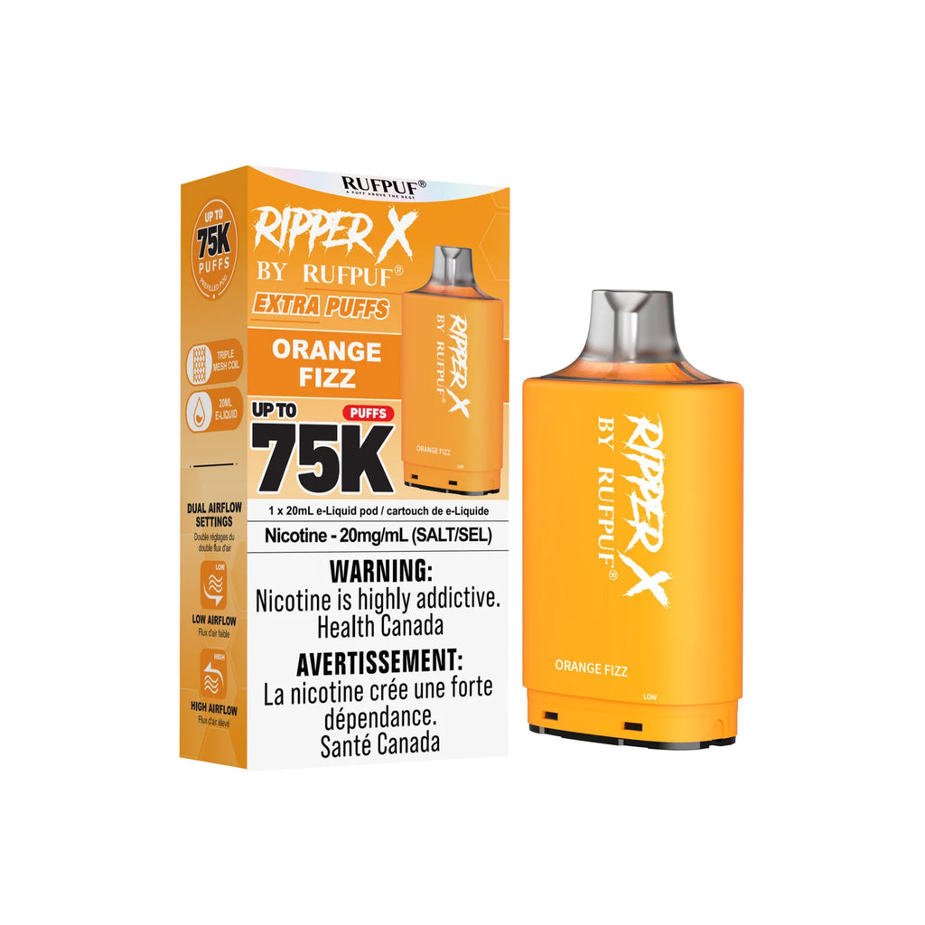 RIPPER X by RUFPUF 75K Pod - Orange Sparkle 20mg — Fat Panda Webstore