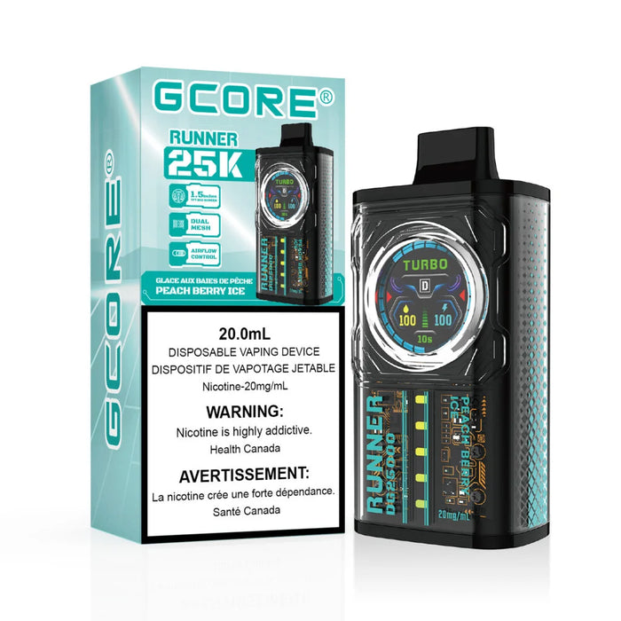 GCORE Runner 25K Disposable - Peach Berry Ice 20mg