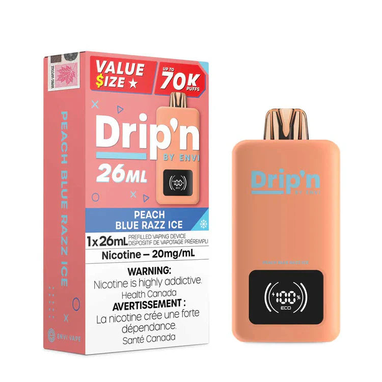 Drip'n by ENVI 70K Disposable - Peach Blue Razz Ice 20mg