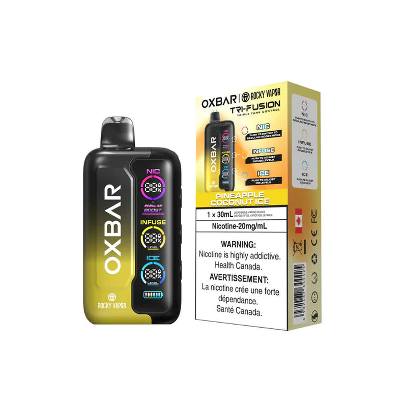 Rocky Vapor OXBAR Tri Fusion Disposable - Pineapple Coconut Ice 20mg