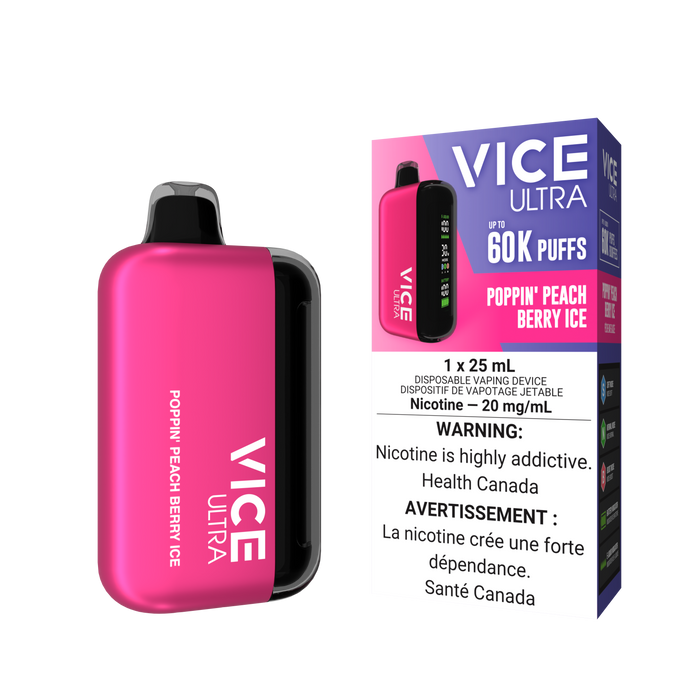 Vice Ultra Disposable -  Poppin' Peach Berry Ice 20mg