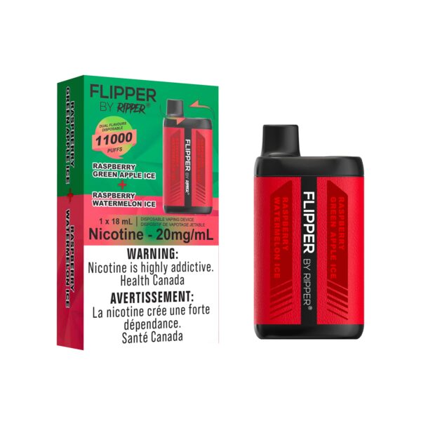 Flipper Disposable 11k Raspberry Green Apple Ice - Raspberry Watermelon Ice 20mg