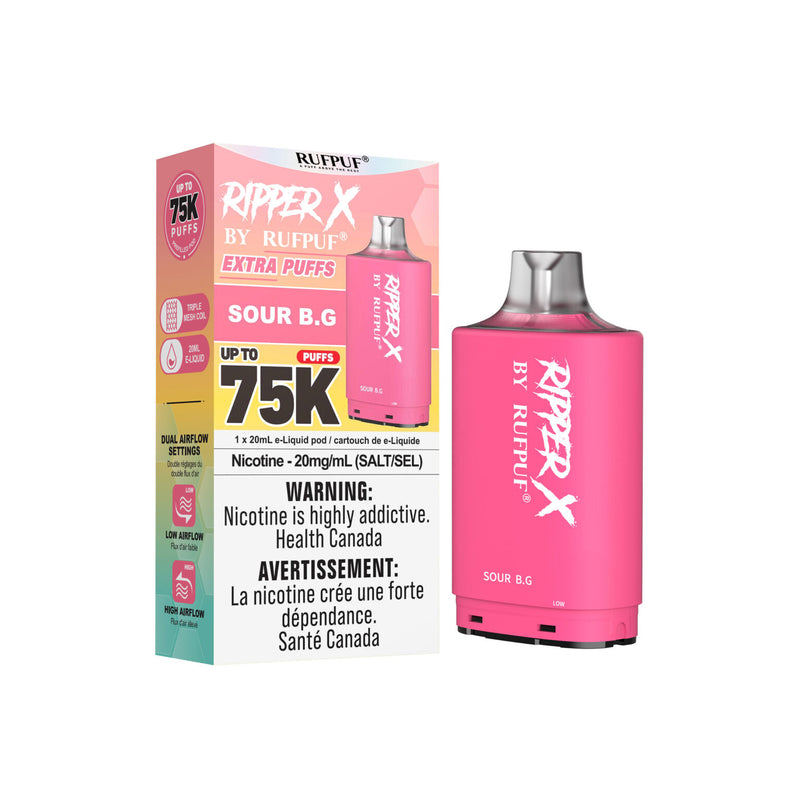 RIPPER X by RUFPUF 75K Pod - Sour B.G. 20mg