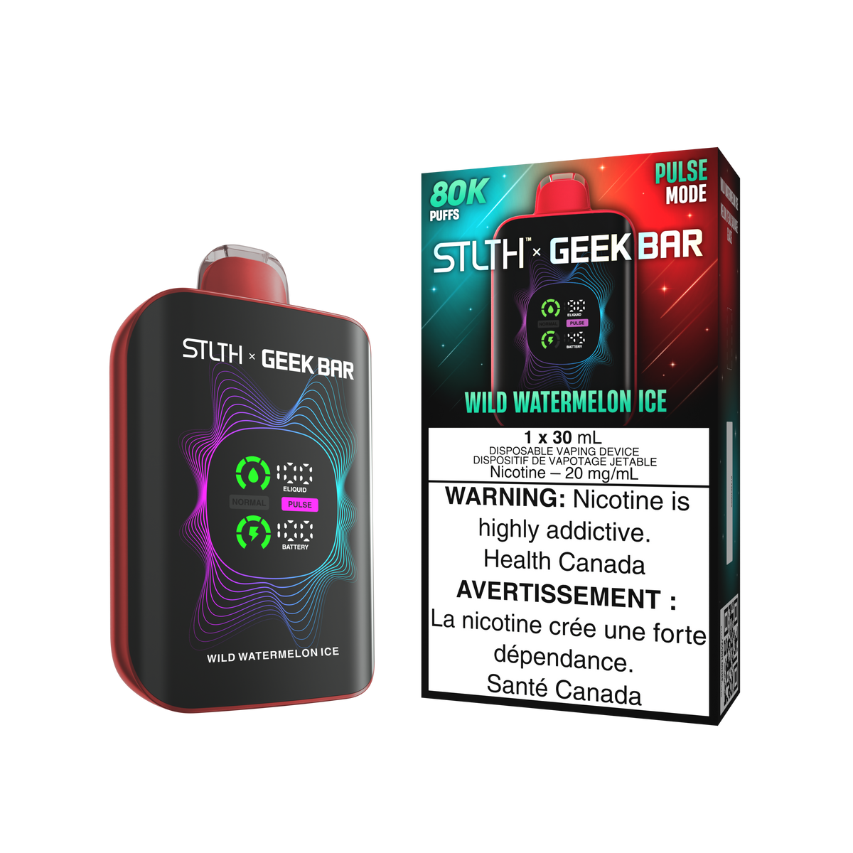 STLTH x Geek Bar 80K Disposable - Wild Watermelon Ice 20mg — Fat STLTH x Geek Bar 80K Disposable - Wild Watermelon Ice 20mg — Fat