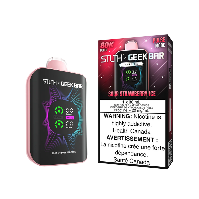 STLTH x Geek Bar 80K Disposable - Sour Strawberry Ice 20mg
