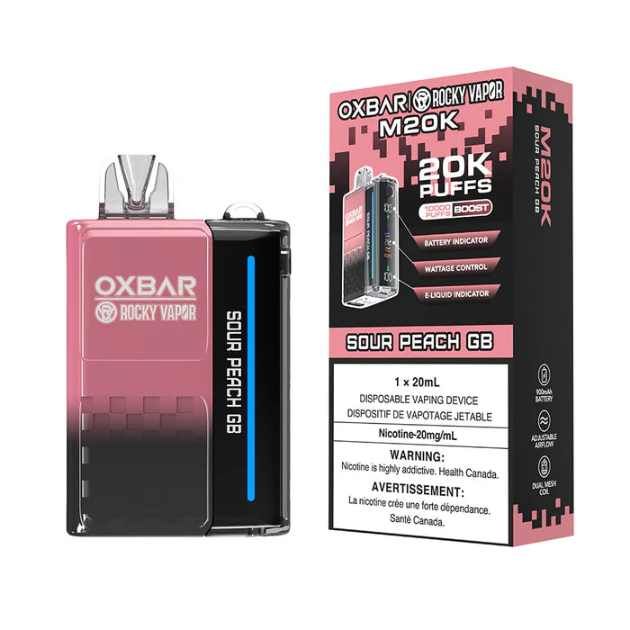 Rocky Vapor OXBAR M20K Disposable - Sour Peach GB 20mg