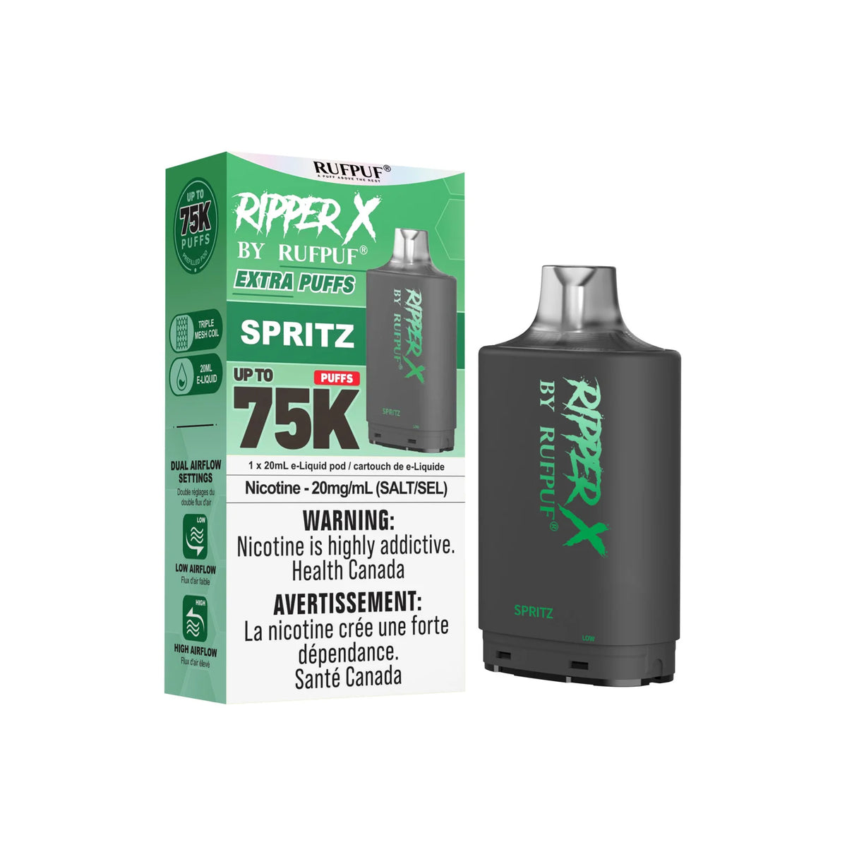 RIPPER X by RUFPUF 75K Pod - Spritz 20mg — Fat Panda Webstore