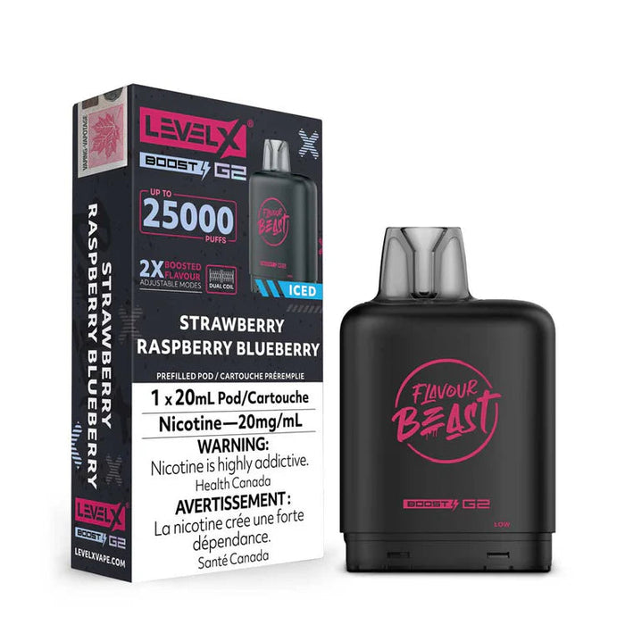 Level X Flavour Beast Boost G2 - Strawberry Raspberry Blueberry Iced 20mg