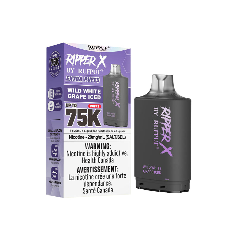RIPPER X by RUFPUF 75K Pod - Wild White Grape Iced 20mg