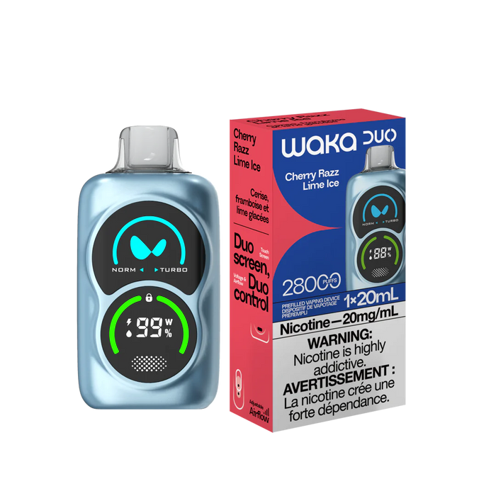 WAKA Duo 28K Disposable - Cherry Razz Lime Ice 20mg