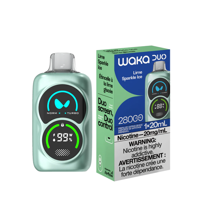 WAKA Duo 28K Disposable - Lime Sparkle Ice 20mg