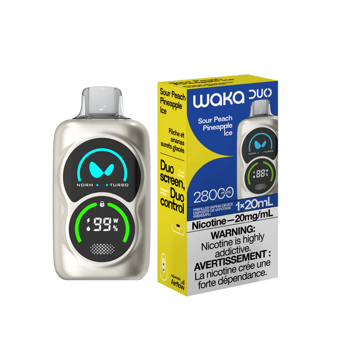 WAKA Duo 28K Disposable - Sour Peach Pineapple Ice 20mg