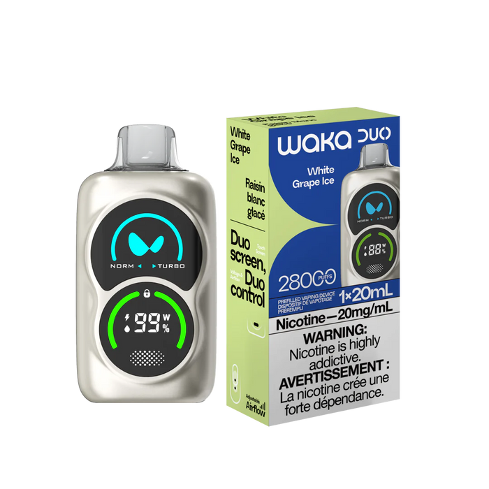 WAKA Duo 28K Disposable - White Grape Ice 20mg