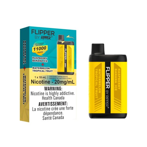 Flipper Disposable 11k Raspberry Banana Ice - Watermelon Tropical Fruit 20mg