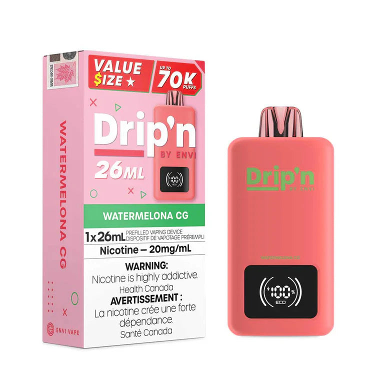 Drip'n by ENVI 70K Disposable - Watermelon CG 20mg