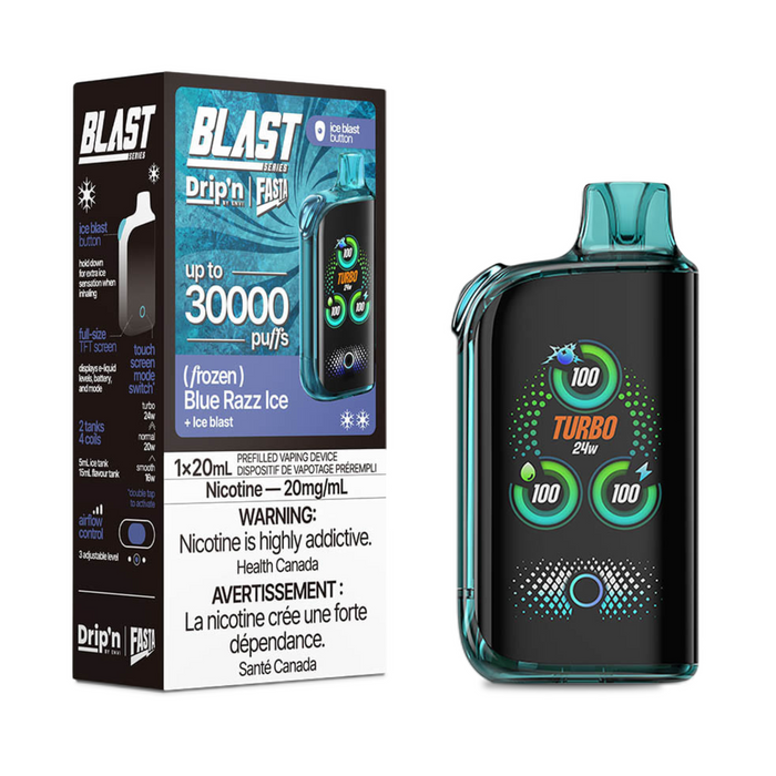 Drip'n by ENVI x Fasta BLAST 30K Disposable - Blue Razz Ice 20mg